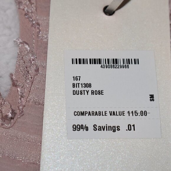 Champagne & Strawberry Lace Long Sleeve Boho Top Blouse Pink Size S - Picture 7 of 7